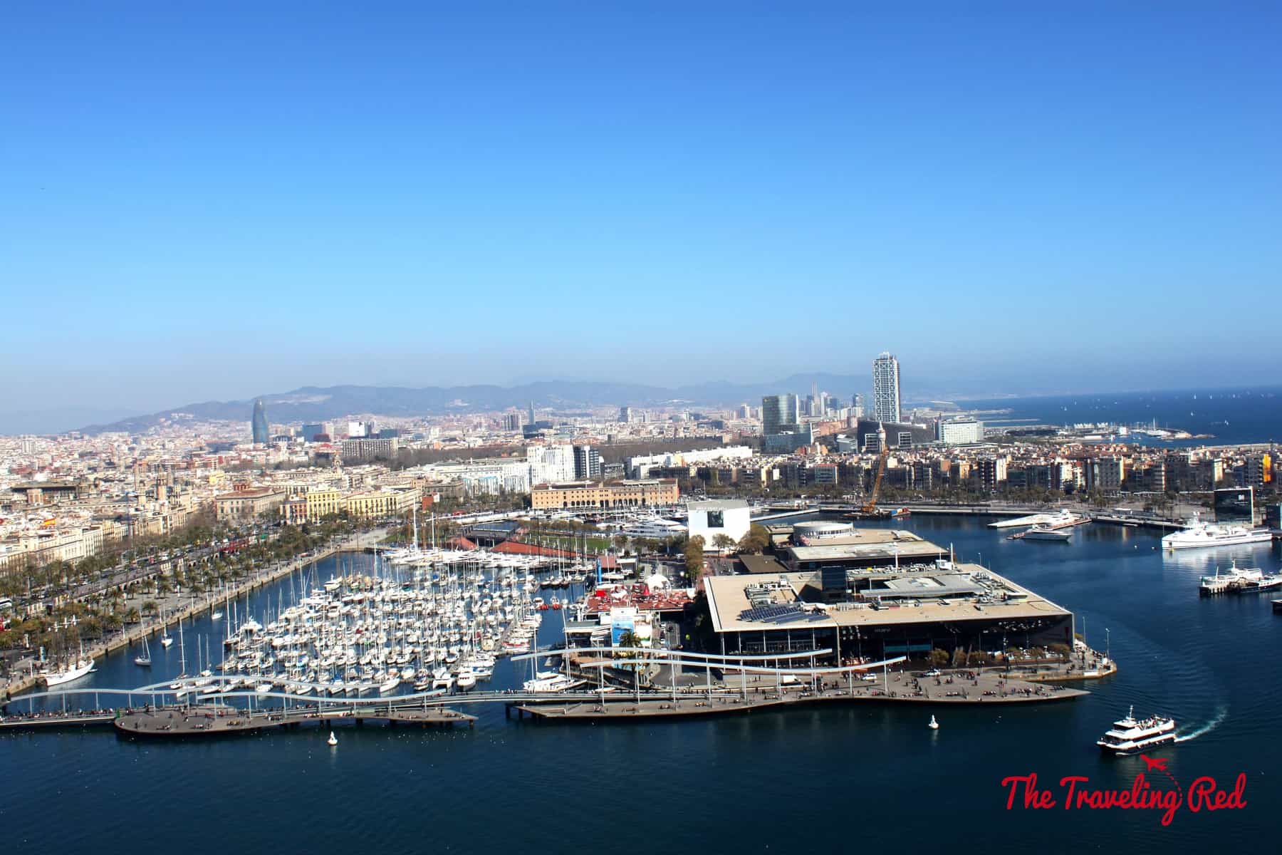 At the end of the boardwalk in Barceloneta is the Teleferic, a cable car that takes you up to Montjuic. The Teleferic has 360 degree views overlooking Barcelona, the beach and the marina full of mega-yachts.