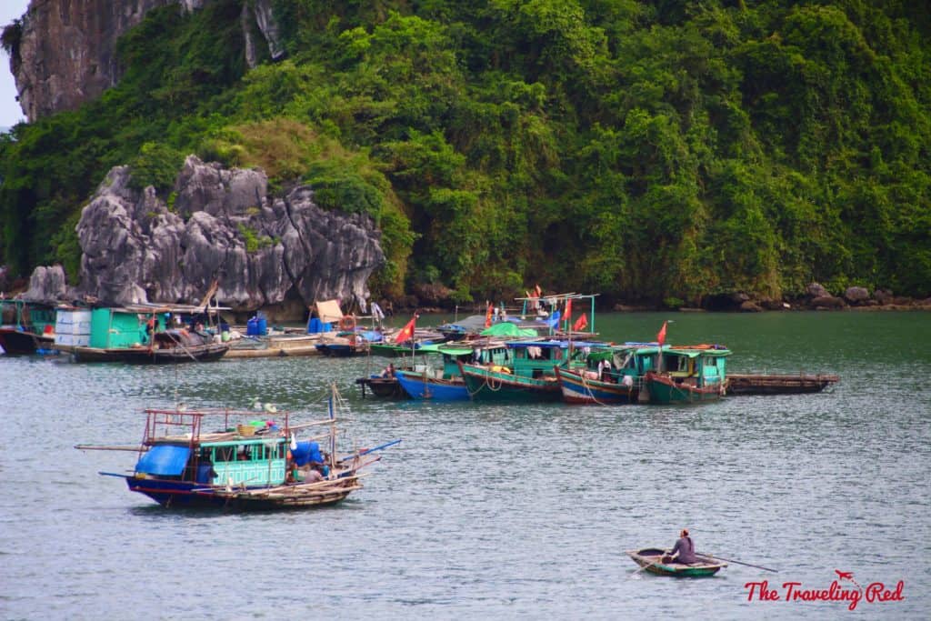 An old fishing village in Vietnam. Romantic cruise in Bai Tu Long Bay, right next to Halong Bay, Vietnam, aboard the Dragon Legend Cruise ship. The best honeymoon destination in Asia. #Halongbay #Vietnam #cruise #honeymoon #honeymoondestination