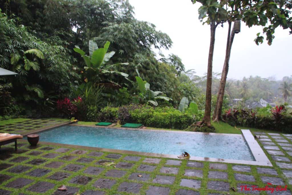 Enjoying the rain in our private cottage at the Plataran Hotel in Java, Indonesia. | Indonesia | Java | Plataran Hotel | Sunrise Tour | Borobudur Temple 