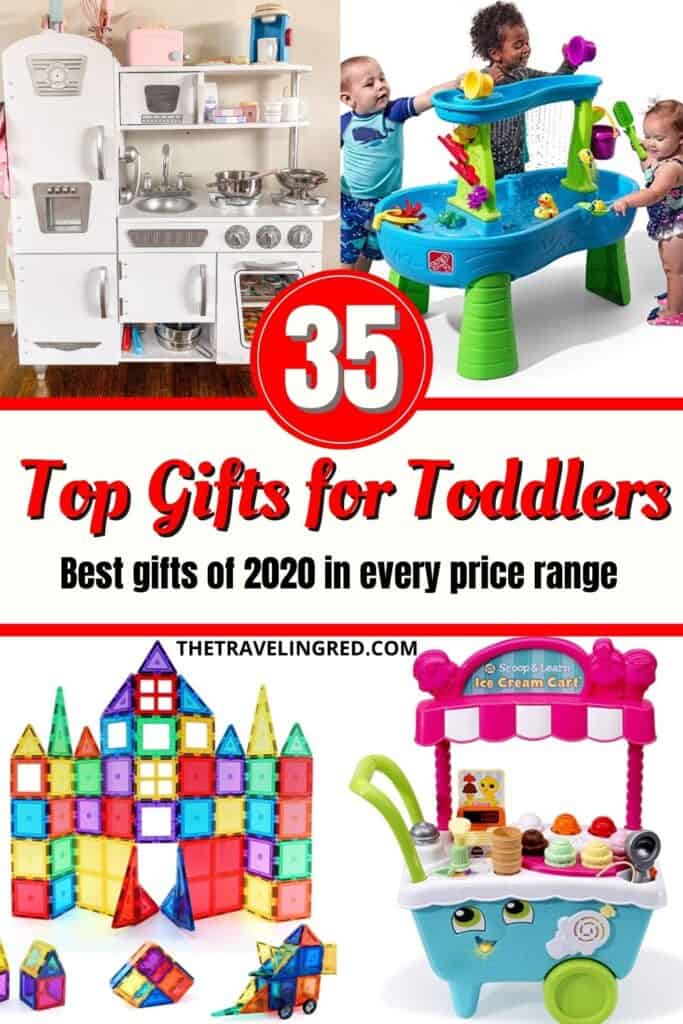 Holiday Gift Guide for a Toddler - The best toys, learning games and outdoor toys for toddlers, ages 2, 3, 4 and 5. Big Christmas or Hanukah presents, as well as small gifts under $20 and under $30. Learning games, bath time fun, outdoor toys, etc. #giftguide #christmas #christmashopping #toddlergifts #shoppingguide
