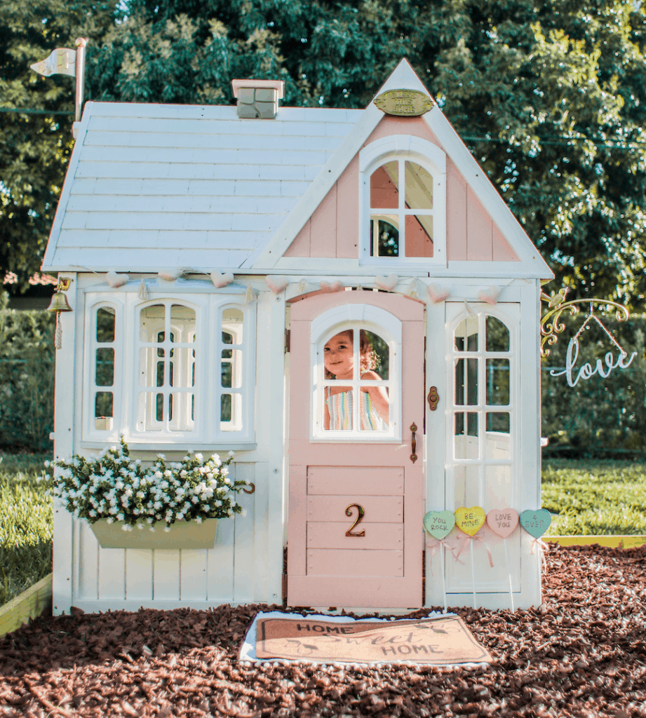 Playhouse DIY Makeover | KidKraft | White & Pink Dollhouse | Remodel | Girly Update | Custom Playhouse | Before & After